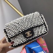 High Quality Replica Chanel Flap Pearl Bag A1116 Black JK4686aR54