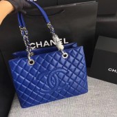 High Quality Replica Chanel LE Boy Grand Shopping Tote Bag GST Blue Cannage Pattern A50995 Silver JK5781aR54