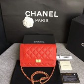 Hot Boy Chanel WOC Flap Bag Original Calfskin Leather CHA6040 Red JK5687cT87