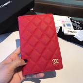 Hot Chanel Calfskin Leather & Gold-Tone Metal Wallet A80385 Red JK1235io40