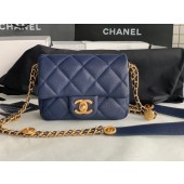 Hot Chanel MINI FLAP BAG AS3368 Royal Blue JK2353Nm85