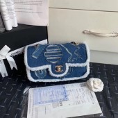 Hot Replica Chanel Shoulder Bag Blue 63592 Gold JK4551wR89