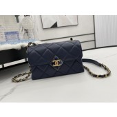 Imitation 1:1 Chanel Flap Lambskin Shoulder Bag AS2556 dark blue JK2800LT32