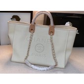 Imitation AAA Chanel Canvas Tote Shopping Bag A66941 Cream JK4145kf15