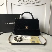 Imitation AAA Chanel flap bag with top handle A92991 black JK4350RP55