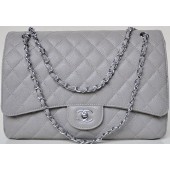 Imitation AAA Chanel Maxi Quilted Classic Flap Bag Grey Cannage Patterns A58601 Silver JK689kf15