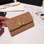 Imitation BOY CHANEL Card Holder A80603 Camel JK1404Ug88