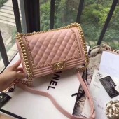 Imitation Boy Chanel Flap Bag Original Leather B67086 Pink JK5455Tm92