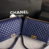 Imitation Boy Chanel Flap Bags Original Sheepskin Leather A67088 Blue JK5500RC38