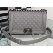 Imitation Boy Chanel Flap Shoulder Bag Cannage Pattern A67086 Grey JK51EY79