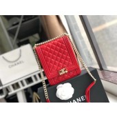 Imitation Boy chanel handbag Patent leather & Gold-Tone Metal AS0130 red JK4700AI36