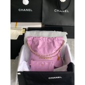 Imitation CHANEL 22 HANDBAG Shiny Calfskin & Gold-Tone Metal AS3261 AS3260 Purple JK2327Za30