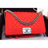 Imitation Chanel Boy Flap Shoulder Bags Deer Skin Leather A67086 Red JK510ye39