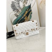 Imitation chanel classic handbag Lambskin& gold Metal AS1112 white JK2711SU87