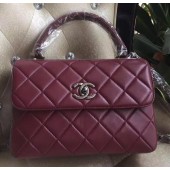 Imitation Chanel Classic Top Flap Bag Original Sheepskin Leather A92236 Burgundy JK76KV93