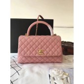 Imitation Chanel Classic Top Handle Bag Pink Original Leather A92292 Gold JK5497SU34