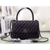 Imitation Chanel Classic Top Handle Bag Sheepskin Leather A92991 Black JK298SU58