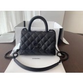 Imitation Chanel coco mini flap bag with top handle AS2215 black JK3614Dl40