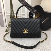 Imitation Chanel Flap Bag with Top Handle 36620 black JK4917Nj42