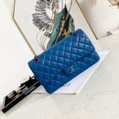 Imitation Chanel Flap Lambskin Shoulder Bag 1112 Electro optic blue JK2777EY79