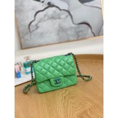 Imitation Chanel Flap Mirage Lambskin Shoulder Bag AS1115 green JK2577SU34