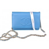 Imitation Chanel Flap Shoulder Bag Blue Calfskin Leather CHA33817 Gold JK1076QN34