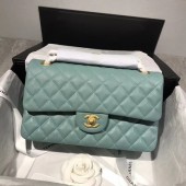 Imitation Chanel Flap Shoulder Bag Original Caviar Leather CF1112 light green JK5251lH78