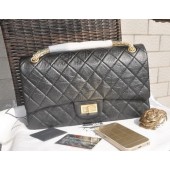 Imitation Chanel Glazed Crackled Leather Classic Flap Bag A30227 Black JK888Dl40