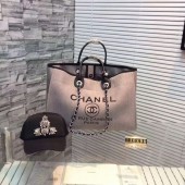 Imitation Chanel Large Canvas Tote Shopping Bag CNA1679 Grey JK5795AI36