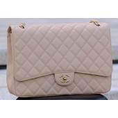 Imitation Chanel Maxi Quilted Classic Flap Bag Apricot Cannage Pattern A58601 Gold JK544Xr29