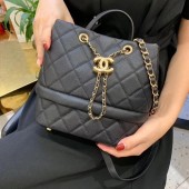 Imitation Chanel Original Caviar Leather Sac Hobo Bag AS0894 black JK4484SU58