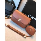 Imitation Chanel Original Leather Bag C5787 Brown JK4495Ug88