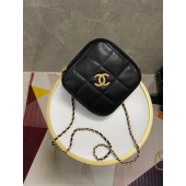 Imitation Chanel small diamond bag Grained Calfskin & Gold-Tone Metal AS2201 black JK3806SU87