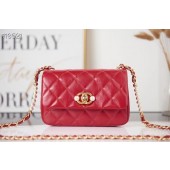 Imitation Chanel SMALL FLAP BAG Calfskin Imitation Pearls & Gold-Tone Metal AS3000 red JK2875AI36