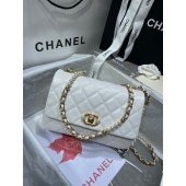 Imitation Chanel SMALL FLAP BAG Calfskin Imitation Pearls & Gold-Tone Metal AS3001 white JK2905Xr29