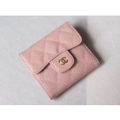 Imitation Chanel Tri-Fold Wallet Cannage Pattern Leather A48981 Pink JK1445SU87