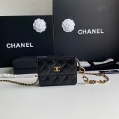 Imitation Chanel WOC Belt Bag Original Caviar Leather 2306 Black JK3061lH78