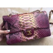 Imitation High Quality Chanel 2.55 Series Flap Bags Light Purple Pink Original Python Leather A1112SA Gold JK369HH94