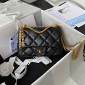 Imitation High Quality Chanel SMALL Lambskin FLAP BAG AS1792 black JK2840Bo39