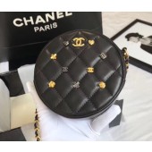 Imitation Top Chanel clutch with chain Lambskin & Gold-Tone Metal A81620 black JK4904tr16