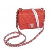 Imitation Top Chanel mini Classic Flap Bag Red Cannage Pattern 1115 Silver JK1083tr16