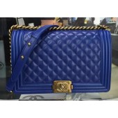 Knockoff Boy Chanel Flap Bag Blue Original Sheepskin Leather A67088 Gold JK37NL80