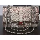 Knockoff Chanel 2.55 Series Flap Bags Grey Original Python Leather A1112SA Silver JK384cS18