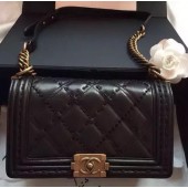 Knockoff Chanel Boy Flap Shoulder Bags Calfskin Leather A67033 Black JK354WW40