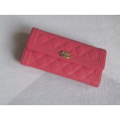 Knockoff Chanel Boy Matelasse Long Wallet Calfskin Leather CHA5264 Pink JK1436Lg61