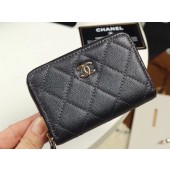 Knockoff Chanel classic card holder Grained Calfskin & Gold-Tone Metal A69271 black JK1273yN38