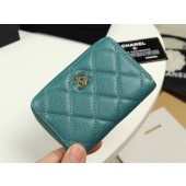 Knockoff Chanel classic card holder Grained Calfskin & Gold-Tone Metal A69271 green JK1307tU76