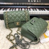 Knockoff CHANEL Classic Handbag Lambskin A1116 green JK3443Ez66