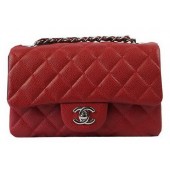 Knockoff Chanel Classic MINI Flap Bag Red Cannage Pattern CF1119 Silver JK958yK94