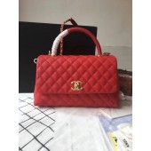 Knockoff Chanel Classic Red Top Handle Bag Red Original Leather A92292 Gold JK5493tU76